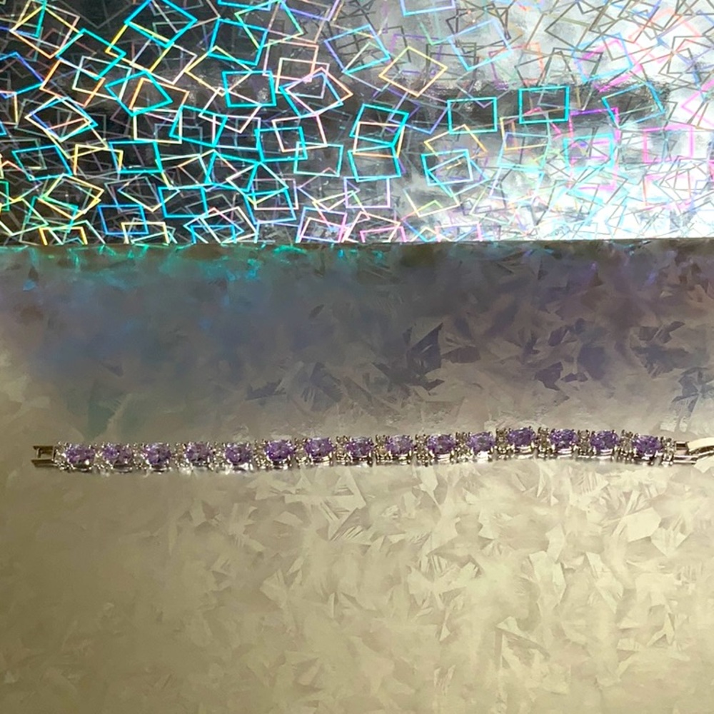 Purple CZ Light Tanzanite Tennis Bracelet